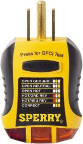 img 3 attached to 🔌 Sperry Instruments GFI6302 GFCI Outlet Tester, Standard 120V AC Receptacle, 7 Visual Indication & Wiring Legend, for Home & Professional Use, Yellow & Black
