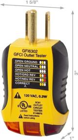 img 1 attached to 🔌 Sperry Instruments GFI6302 GFCI Outlet Tester, Standard 120V AC Receptacle, 7 Visual Indication & Wiring Legend, for Home & Professional Use, Yellow & Black