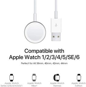 img 3 attached to ⌚ Кабель зарядки Apple Watch Magnetic Charging Cord - Apple MFi сертифицированный магнитный беспроводной портативный USB-зарядное устройство с магнитным разъемом совместимое с Apple Watch Series 6 SE 5 4 3 2 1 (3,3 фута) - Безопасное, быстрое и надежное