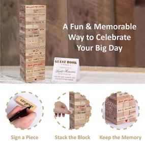 img 1 attached to 📔 Wedding Guest Book Alternative - Wooden Block Guest Book for Wedding Sign In, Reception, Baby Shower"