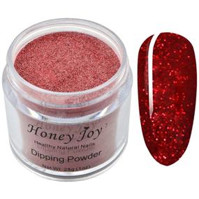 img 4 attached to 💅 28g/Box Deep Red Glitter Fine Dipping Powder - No Lamp Cure Nails - Nail Dip Powder Similar to Gel Nail - Naturally Dry - Suitable for Nail Salon - No.29