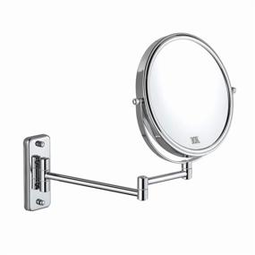 img 4 attached to 💄 DECLUTTR 8-inch Wall-Mounted Makeup Mirror with 10x Magnification - Double-Sided Vanity Mirror for Bathroom, Chrome Finish