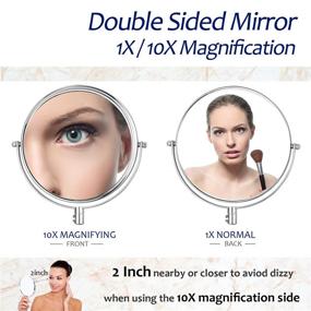 img 3 attached to 💄 DECLUTTR 8-inch Wall-Mounted Makeup Mirror with 10x Magnification - Double-Sided Vanity Mirror for Bathroom, Chrome Finish