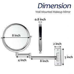 img 1 attached to 💄 DECLUTTR 8-inch Wall-Mounted Makeup Mirror with 10x Magnification - Double-Sided Vanity Mirror for Bathroom, Chrome Finish