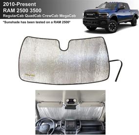 img 4 attached to 🌞 Custom Fit Reflective Front Windshield Sunshade for Dodge RAM 2500 3500 - 2010-2021 Models