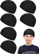 🧢 geyoga 6-piece children's sweat-wicking skull cap set for running - milk silk helmet liner skull caps logo