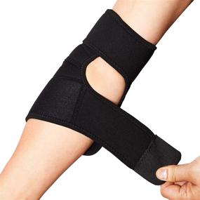 img 2 attached to 🖐️ Adjustable Elbow Brace Support Sleeve with CoolMax Technology for Olecranon Joint Pain, Bursa Protection, Arthritis & Tendonitis Relief - One Size Fits Most