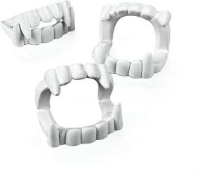 img 2 attached to 🦷 24 Pieces of White Plastic Halloween Vampire Teeth - Ideal for 4T Children
