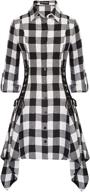 👗 stylish buttoned shirtdress for women: sleeve collared fashion in women's clothing logo