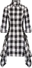 img 3 attached to 👗 Stylish Buttoned Shirtdress for Women: Sleeve Collared Fashion in Women's Clothing