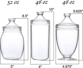 img 1 attached to Admire Abby - Acrylic Apothecary Jars, Set of 3 - Bathroom Canisters, Decorative Jars, Vanity Organizer, Kitchen Storage - Candy Buffet, Wedding Display - BPA-Free, Shatter-Proof