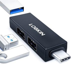 img 4 attached to 🔌 LOBKIN USB C Hub for MacBook Pro/Air - USB C to USB A Adapter with 3 USB Ports - Multiport Dongle for Mac Accessories