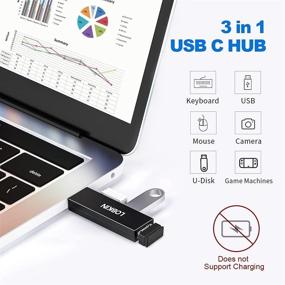 img 3 attached to 🔌 LOBKIN USB C Hub for MacBook Pro/Air - USB C to USB A Adapter with 3 USB Ports - Multiport Dongle for Mac Accessories