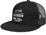 🧢 classic let's go brandon trucker hats for men and women - snapback mesh hip-hop cap with flat bill and adjustable back logo