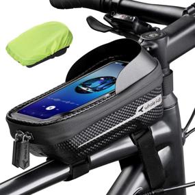 img 4 attached to 🐋 Waterproof Bike Frame Bag with Whale Fall Design - Bicycle Phone Holder with GPS Compatible - Hard Eva Navi Pressure-Resistant Handlebar Bag - TPU Touch-Screen with Sun-Visor and Rain Cover