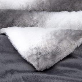 img 1 attached to 🛌 DANGTOP Fuzzy Blanket: Cozy Comfort for Girls & Kids - Soft Faux Fur Blanket with Carry Bag, Silky Smooth & Breathable, Twin Size 330GSM Plush Wrap in Grey/White (60"x79")