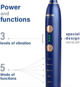 img 2 attached to 🪥 Wagner & Stern WHITEN+ Edition: The Ultimate Smart Electric Toothbrush with Pressure Sensor, 5 Brushing Modes, and 3 Intensity Levels. Enhance Your Oral Care with 8 Dupont Bristles and Enjoy the Convenience of a Premium Travel Case.