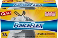 🗑️ glad forceflex непарфюмированные мешки для мусора с узлом на кухне - 13 галлонов - 38 штук логотип