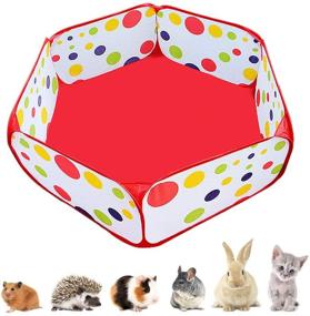 img 4 attached to 🐹 Amakunft Portable Small Animals Playpen: Pop Open Pet Exercise Fence for Rabbits, Guinea Pigs, Hamsters & More