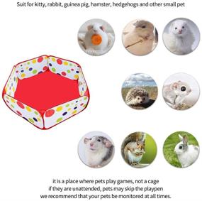 img 1 attached to 🐹 Amakunft Portable Small Animals Playpen: Pop Open Pet Exercise Fence for Rabbits, Guinea Pigs, Hamsters & More