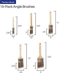 img 1 attached to 🖌️ Professional Grade - Set of 10 Angle Paint Brushes - Assorted Variety Pack