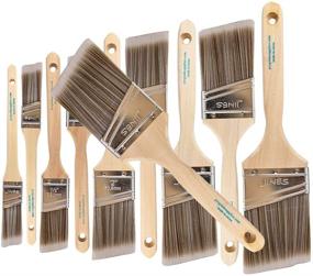 img 2 attached to 🖌️ Professional Grade - Set of 10 Angle Paint Brushes - Assorted Variety Pack