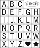 🎨 4 inch scrabble tile letter stencils - 28 pack reusable plastic alphabet templates for wood painting, crafts making & wall art decorations logo