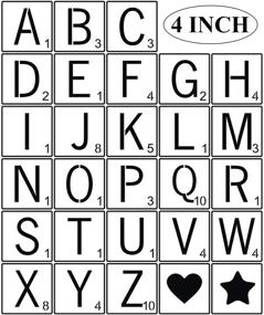 img 4 attached to 🎨 4 Inch Scrabble Tile Letter Stencils - 28 Pack Reusable Plastic Alphabet Templates for Wood Painting, Crafts Making & Wall Art Decorations
