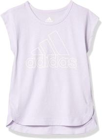 img 4 attached to 👚 Пурпурная одежда для девочек Adidas: футболка с длинным рукавом X-Large