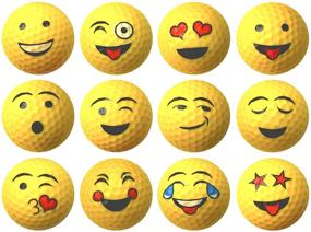 img 4 attached to 🏌️ High-Visibility Distance Golf Ball Set of 12 - Yellow Emoji Professional Quality for Course Play, Practice, Gifts, and More" (One Dozen)