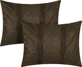 img 1 attached to Chic Home Tori Queen Size Bedding Set - 10 Piece Comforter Bag with Ruffle Pinch Pleat Embellished Design in Brown