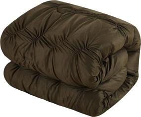 img 2 attached to Chic Home Tori Queen Size Bedding Set - 10 Piece Comforter Bag with Ruffle Pinch Pleat Embellished Design in Brown