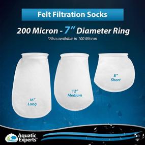 img 1 attached to 🐠 Aquatic Experts 7 Inch Ring by 12 Inch 200 Micron Filter Socks: Premium Aquarium Felt Filter Bags, Custom-Made in the USA