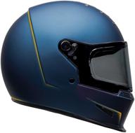 🔵 bell eliminator helmet: sleek vanish matte blue/yellow for an ultimate street motorcycle experience - medium/large size logo