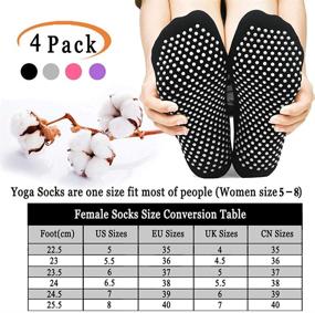 img 2 attached to 🧦 Adult Women's Non-Slip Slipper Socks with Grips - Sticky Home Hospital & Athletic Socks [1-4 Pack]