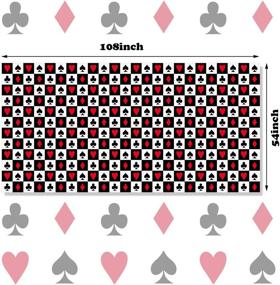 img 3 attached to 🎲 2-Piece Casino Theme Party Decorations Poker Tablecloth and Table Runner Set | Las Vegas Table Cover for Playing Card Birthday Party Favors Supplies | 54 x 108 Inch