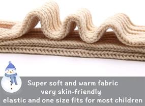 img 3 attached to 🧣 Warm Knitted Kids' Winter Scarves Wraps, Thick Neck Warmer for Toddler Boys, Baby Girls' Solid Color Scarf