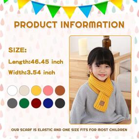 img 1 attached to 🧣 Warm Knitted Kids' Winter Scarves Wraps, Thick Neck Warmer for Toddler Boys, Baby Girls' Solid Color Scarf