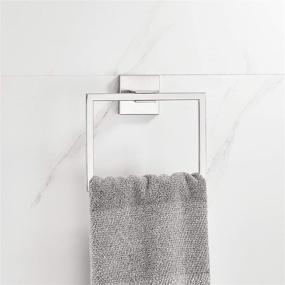 img 2 attached to 🔒 SUS304 Stainless Steel Hand Towel Ring Holder with Brushed Nickel Finish - Modern Style Wall Mounted Towel Rack for Bathroom Accessories