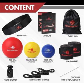 img 3 attached to 🥊 Kids Boxing Reflex Ball Set - Adjustable Headband Boxing Trainer with 3 Difficulty Levels Soft Punching Balls - Enhance Hand Eye Coordination and Boxing Training, Includes Hand Wraps