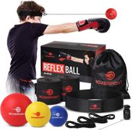 🥊 kids boxing reflex ball set - adjustable headband boxing trainer with 3 difficulty levels soft punching balls - enhance hand eye coordination and boxing training, includes hand wraps logo