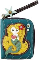 chala mermaid zip around wallet blue logo