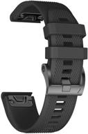 🖤 ancool fenix 5 band replacement - easy fit 22mm soft silicone watch strap - black logo