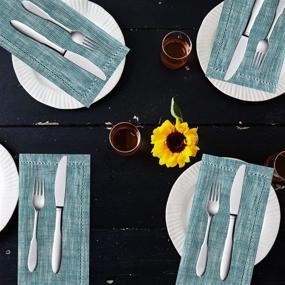 img 1 attached to 🍽️ Cotton Clinic Dinner Napkins in Chambray