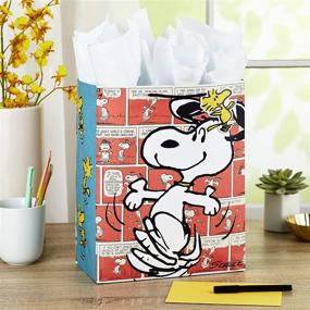 img 3 attached to 🎁 Hallmark 13" Large Snoopy and Woodstock Gift Bag with Tissue Paper - Perfect for Christmas, Holidays, Birthdays, and More!