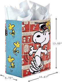 img 2 attached to 🎁 Hallmark 13" Large Snoopy and Woodstock Gift Bag with Tissue Paper - Perfect for Christmas, Holidays, Birthdays, and More!