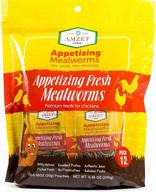 premium fresh mealworms 8.4 oz - 1600 count total, 12 bags | nutrient-rich food for leopard geckos, exotic birds, sugar gliders, hedgehogs - no preservatives! logo