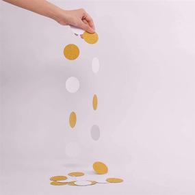 img 2 attached to 🎉 Glitter Paper Garland Circle Dots White Gold - MerryNine 5 Pack, 33ft Hanging Decoration for Baby Shower, Birthday, Nursery Party Decor - Paper Banner