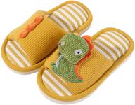 🦖 dinosaur toddler boys' anti-slip cartoon slippers: fun and safe shoes logo