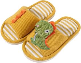 img 4 attached to 🦖 Dinosaur Toddler Boys' Anti-Slip Cartoon Slippers: Fun and Safe Shoes